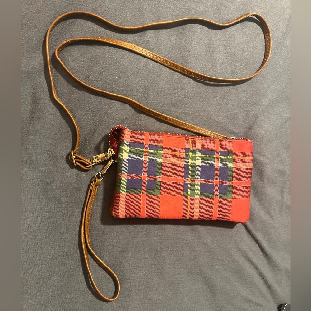 Red Plaid Crossbody Bag